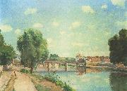 Camille Pissaro The Railway Bridge, Pontoise oil painting